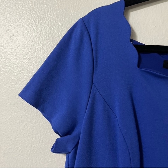 Talbots Royal Blue Mini DressAcallop collar Plus size 14 Business Casual office - Picture 3 of 6